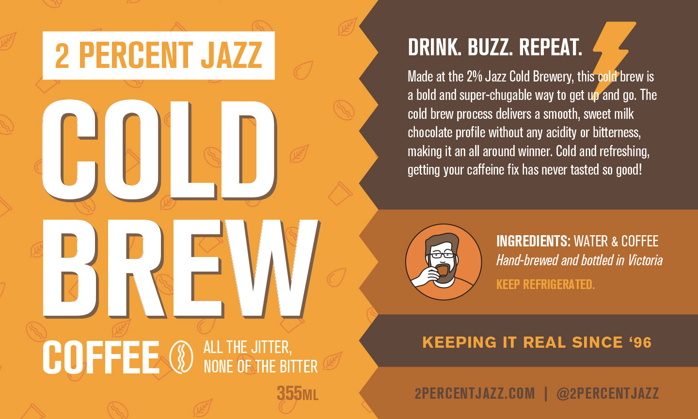 2 Percent Cold Brew Label Design