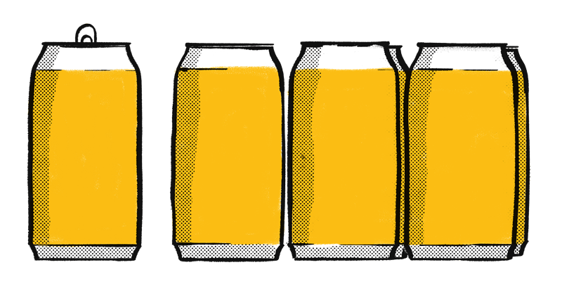 Beer Cans Illustration Textured