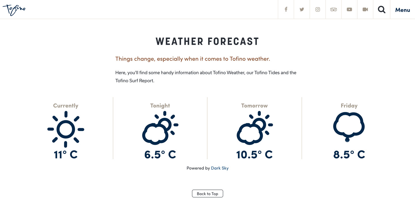 Website Weather Forecast Design